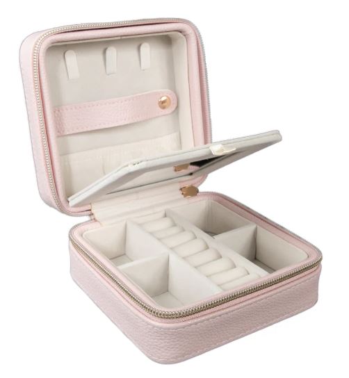 Marie Large Signature Travel Jewelry Case - Pink