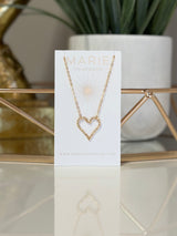 Beaded Sparkle Heart Necklace