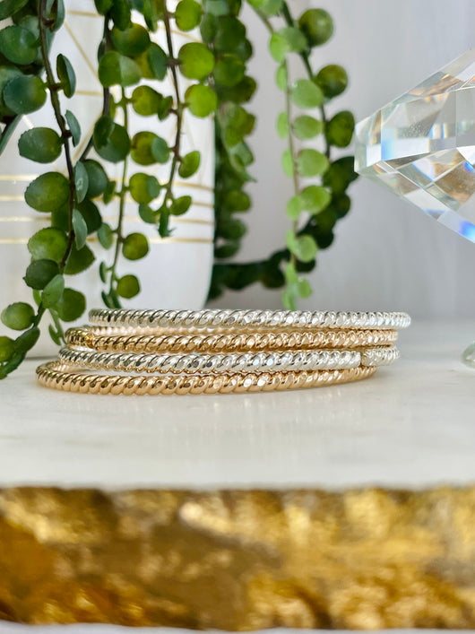 Twisted Hammered Bangle
