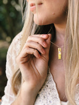 Beveled Bar + Quartz Necklace
