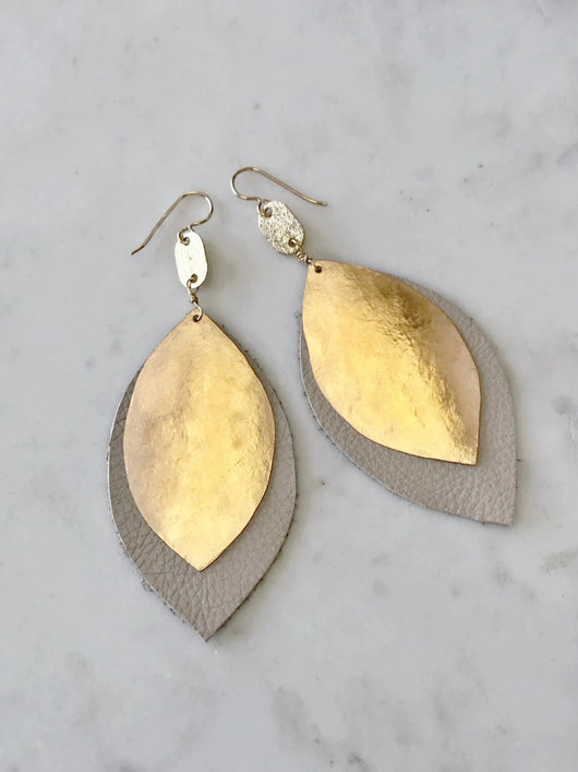 Bronze/Leather Leaf Drops