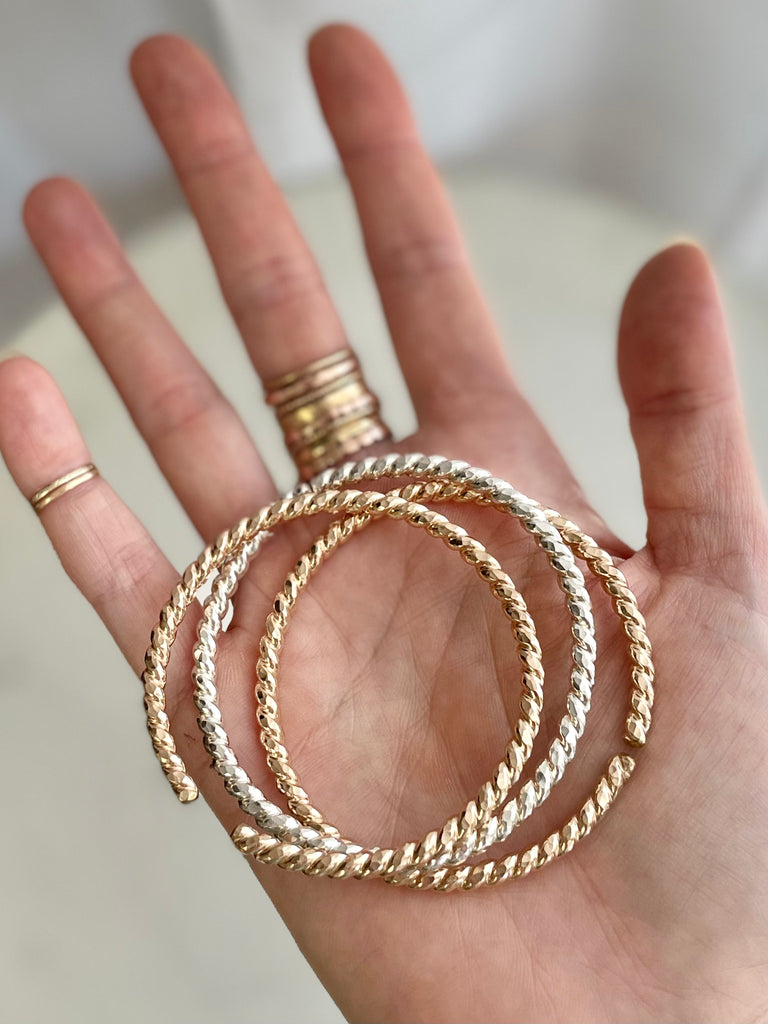 Twisted Hammered Cuff Marie Handmade
