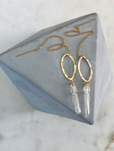 Crystal Quartz Leaf Threaders