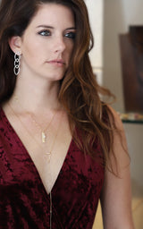 Beveled Bar + Quartz Necklace