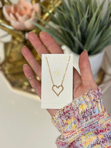 Beaded Sparkle Heart Necklace