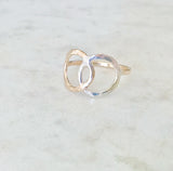 Mixed Metal Double Infinity Ring