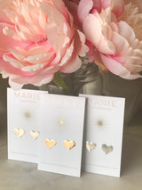 Solid Hammered Heart Studs