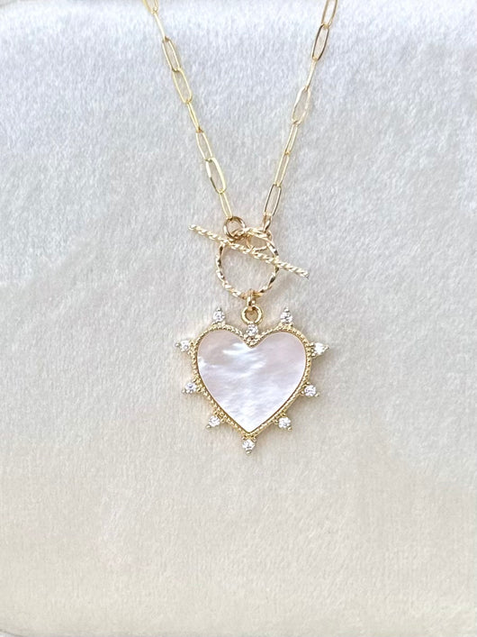 Eva Crystal Studded Heart Necklace