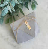 Beveled Bar + Quartz Necklace