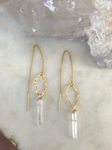 Crystal Quartz Leaf Threaders