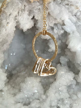 Infinity Circle/Interlocking Heart Necklace