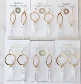 Circle/Leaf Crystal Quartz Drops