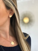 Solid Hammered Heart Studs