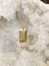 Beveled Rectangle Drop Necklace