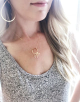 Infinity Circle/Interlocking Heart Necklace