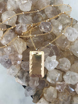 Beveled Rectangle Drop Necklace