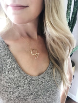 Infinity Circle/Interlocking Heart Necklace