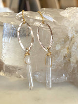 Crystal Quartz Leaf Threaders