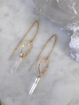 Crystal Quartz Leaf Threaders