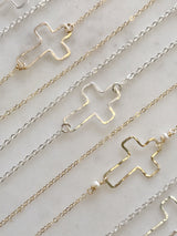 Floating Open Cross Necklace