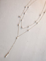 Scattered Pearl Y Necklace
