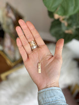 Beveled Bar + Quartz Necklace