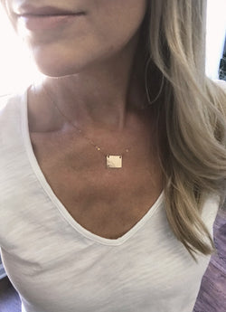 Mini Square Charm Necklace