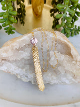 Feathered Bar Necklace