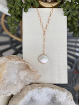 Marie Coin Pearl Lariat