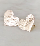 Solid Hammered Heart Studs
