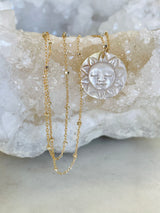 Mother of Pearl Sunface Necklace