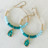 Multi-Colored Jeweled Hoops