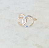 Mixed Metal Double Infinity Ring