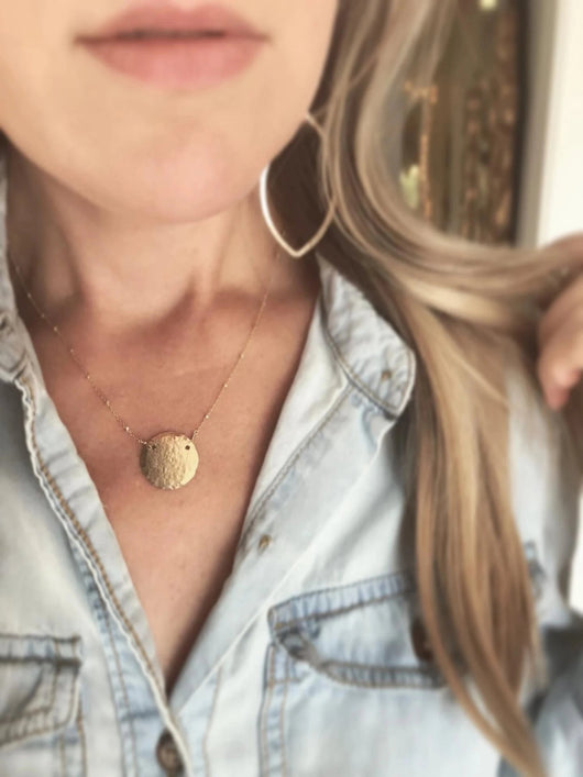 Beveled Coin Necklace