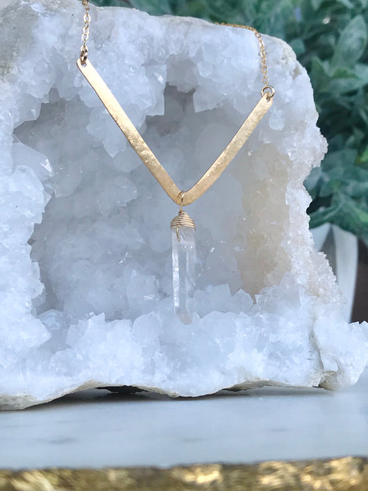Geometric Crystal Quartz Necklace