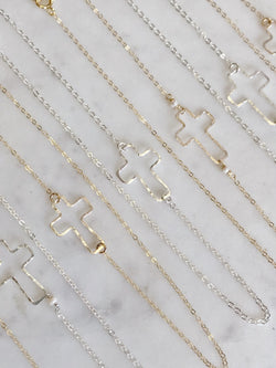 Floating Open Cross Necklace