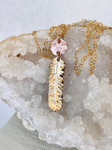 Feathered Bar Necklace