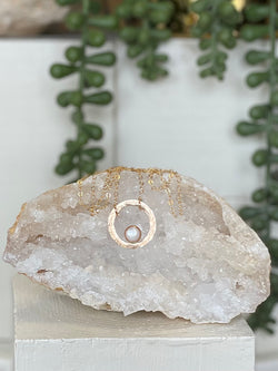 Rosa Infinity Bezel Necklace