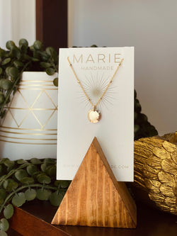 Mini Beveled Coin Necklace