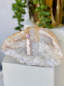 Feathered Bar Necklace