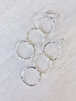 Triple-Link Hoop Earrings